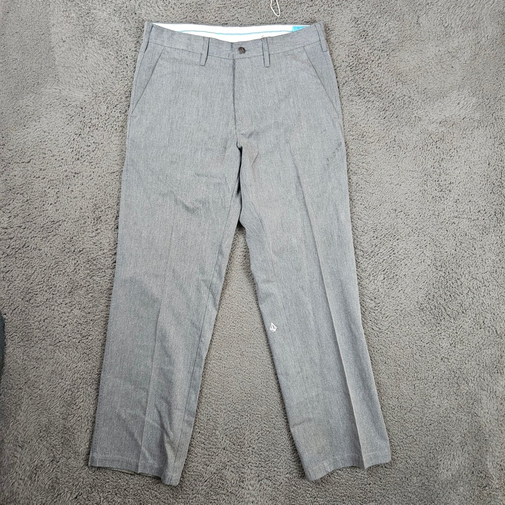 Volcom Mens Weirder Chino Pant Gray Straight Leg Skater Trousers Size 33 A113500